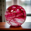 Round crystal Glass paperweight from cremation ashes