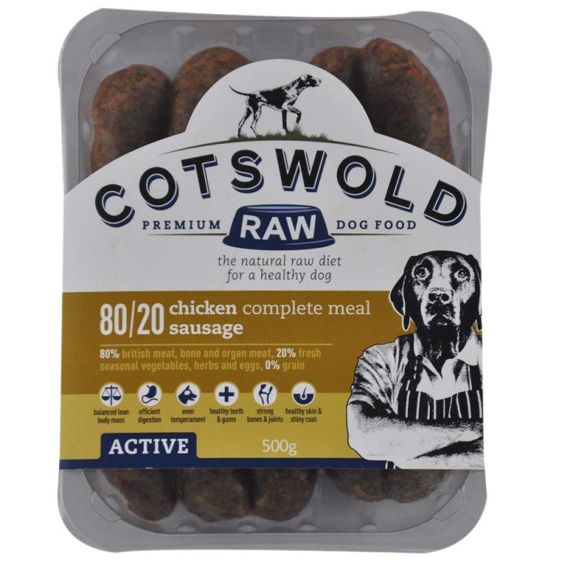 Cotswold Raw Chicken Sausages 80/20 Active 500g