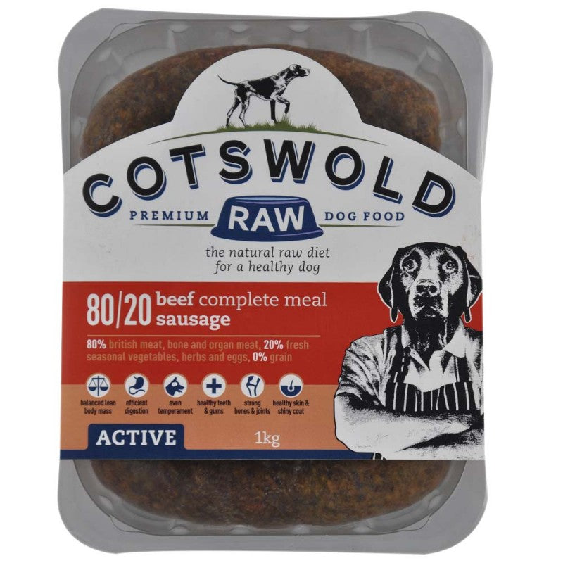 Cotswold Raw Beef Sausages 80/20 Complete Active 1kg