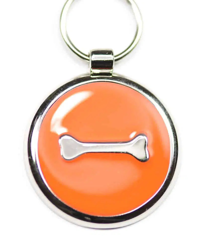 Bone Design ID tag - Orange
