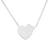 Heart and Bow Pawprint Memorial Necklace with Fine Crystal - Engraved