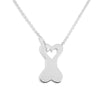 Dog Bone Standard Engraving Memorial Necklace with Fine Crystals Engraved
